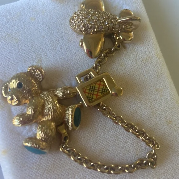 Burberry Gold Pin with COA , NWOT